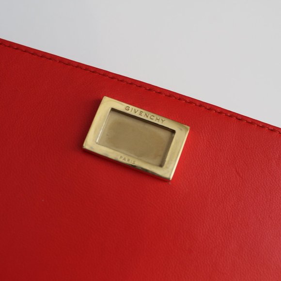 Givenchy Eden Top Handle Bag Crocodile Embossed Leather Mini Red - Picture 5 of 12